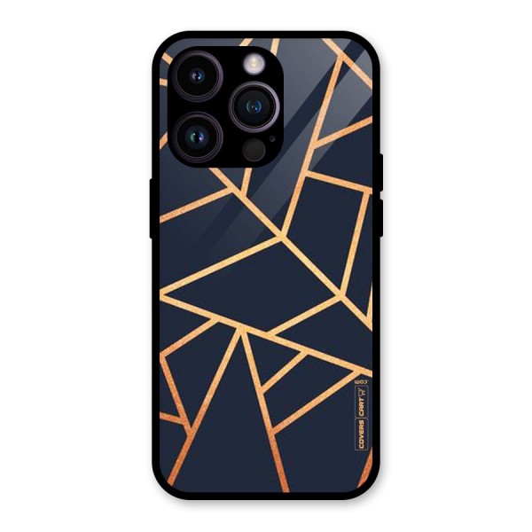 Golden Pattern Glass Back Case for iPhone 14 Pro