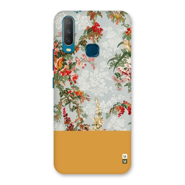 Golden Stripe on Floral Back Case for Vivo U10