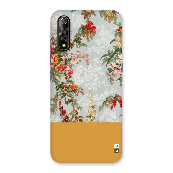 Golden Stripe on Floral Back Case for Vivo Z1x