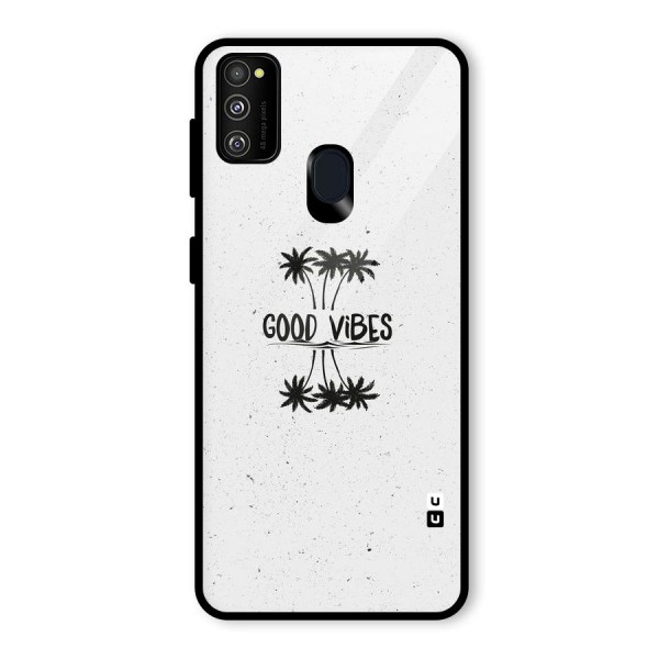 Good Vibes Rugged Glass Back Case for Galaxy M21