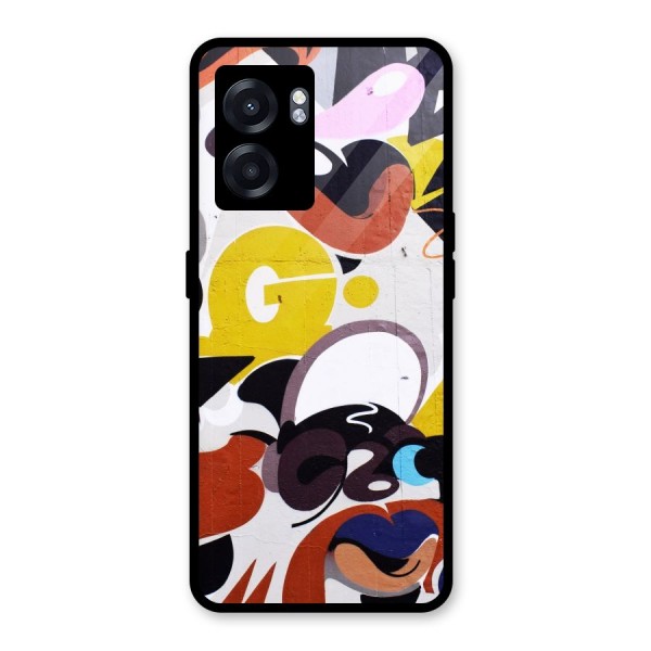 Graffiti Wall Glass Back Case for Oppo K10 (5G)