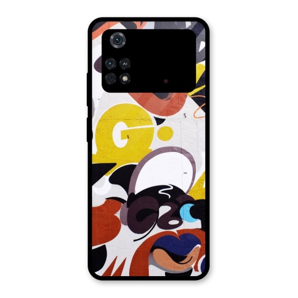 Graffiti Wall Glass Back Case for Poco M4 Pro 4G