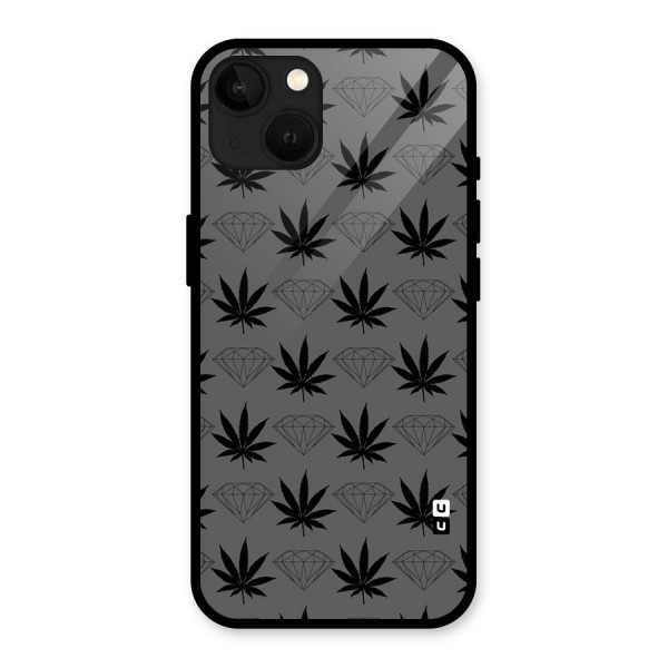 Grass Diamond Glass Back Case for iPhone 13