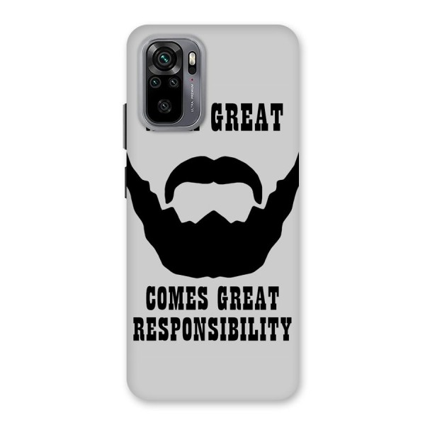 Great Beard Great Responsibility Back Case for Redmi Note 10