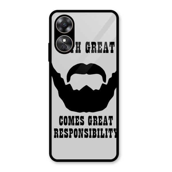 Great Beard Great Responsibility Glass Back Case for Oppo A17