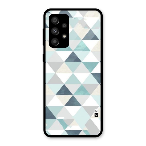 Green And Grey Pattern Glass Back Case for Galaxy A32