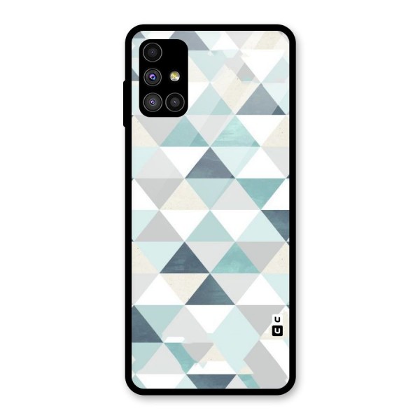 Green And Grey Pattern Glass Back Case for Galaxy M51