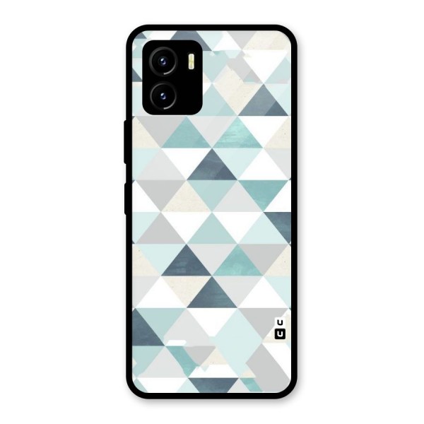 Green And Grey Pattern Glass Back Case for Vivo Y15s