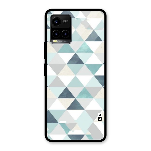 Green And Grey Pattern Glass Back Case for Vivo Y21A