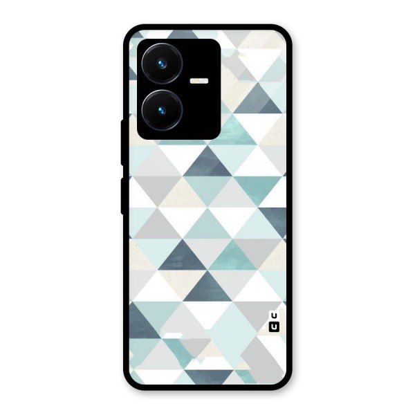 Green And Grey Pattern Glass Back Case for Vivo Y22