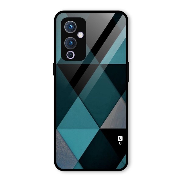 Green Black Shapes Glass Back Case for OnePlus 9