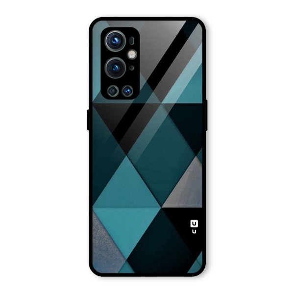 Green Black Shapes Glass Back Case for OnePlus 9 Pro