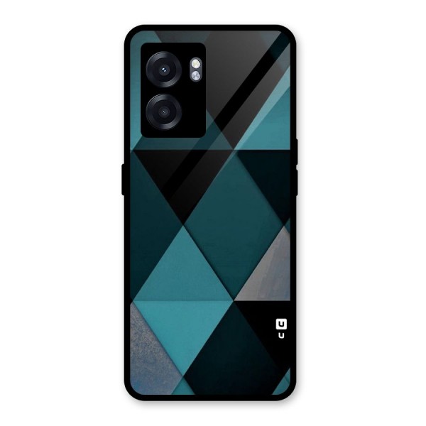 Green Black Shapes Glass Back Case for Oppo K10 (5G)