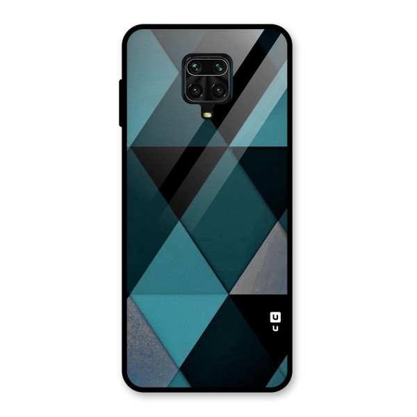 Green Black Shapes Glass Back Case for Poco M2 Pro