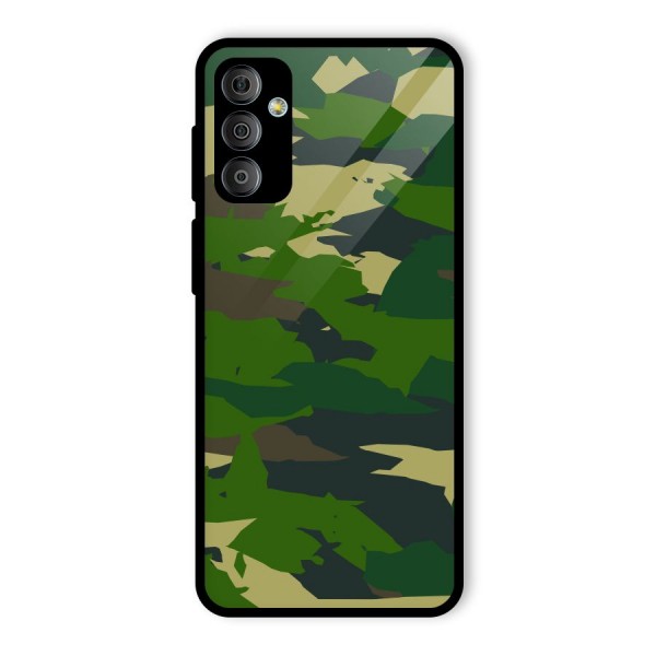 Green Camouflage Army Glass Back Case for Galaxy F23