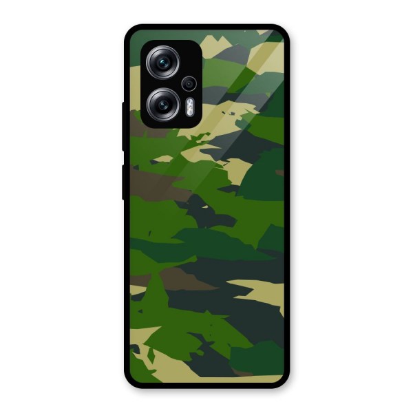 Green Camouflage Army Glass Back Case for Redmi K50i