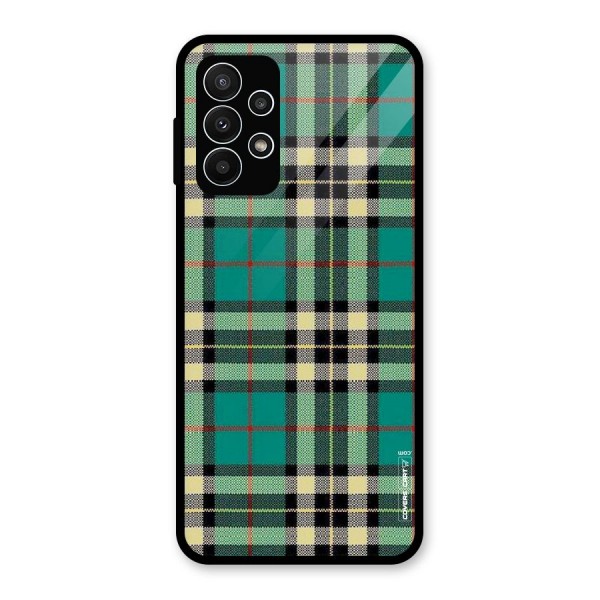 Green Check Glass Back Case for Galaxy A23