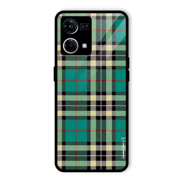 Green Check Glass Back Case for Oppo F21s Pro 4G