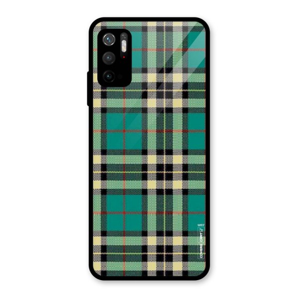 Green Check Glass Back Case for Poco M3 Pro 5G