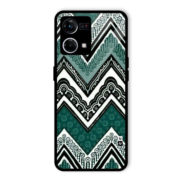 Green Chevron Glass Back Case for Oppo F21s Pro 4G