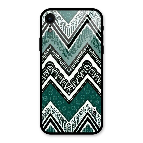 Green Chevron Glass Back Case for XR