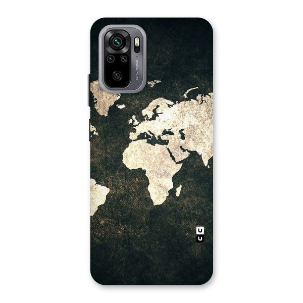 Green Gold Map Design Back Case for Redmi Note 10