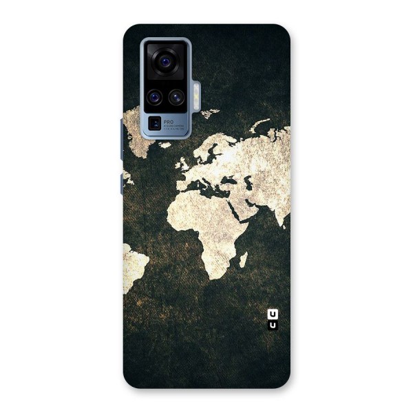 Green Gold Map Design Back Case for Vivo X50 Pro