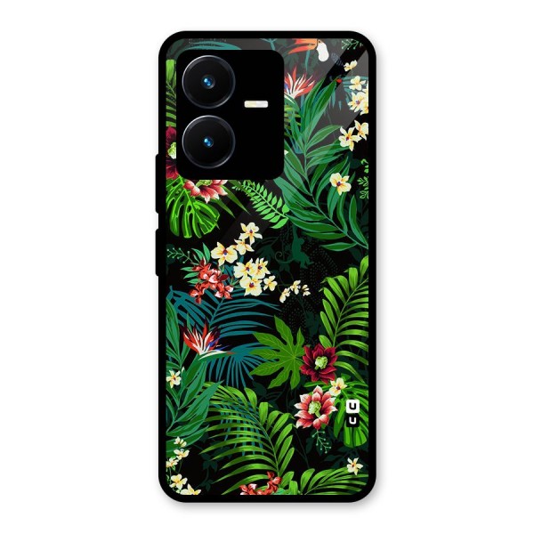 Green Leaf Design Glass Back Case for Vivo Y22