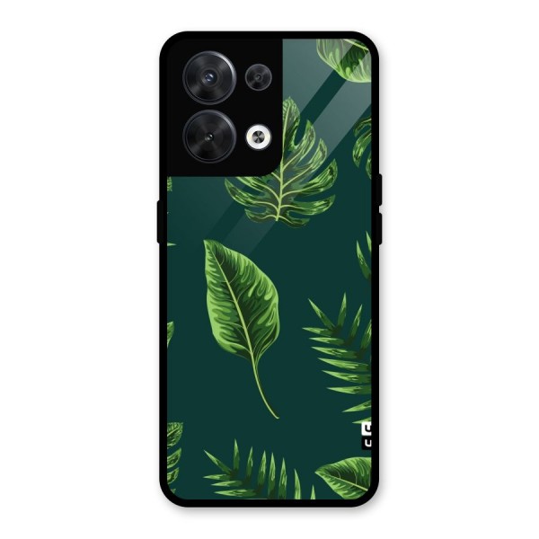 Green Leafs Glass Back Case for Oppo Reno8 5G