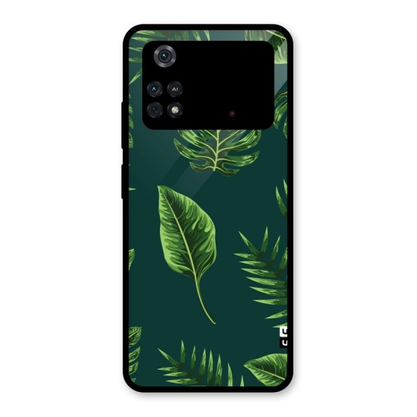 Green Leafs Glass Back Case for Poco M4 Pro 4G