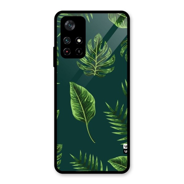 Green Leafs Glass Back Case for Poco M4 Pro 5G