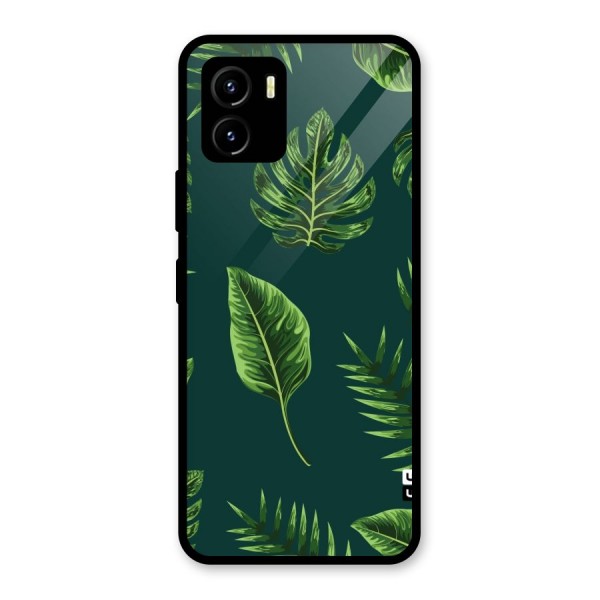 Green Leafs Glass Back Case for Vivo Y15s