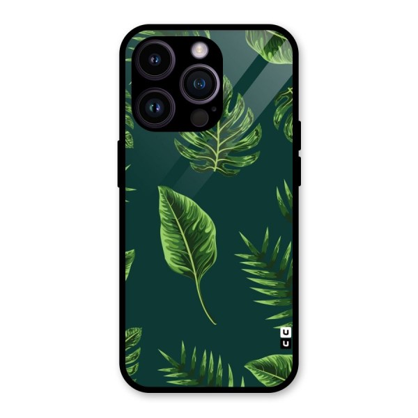 Green Leafs Glass Back Case for iPhone 14 Pro