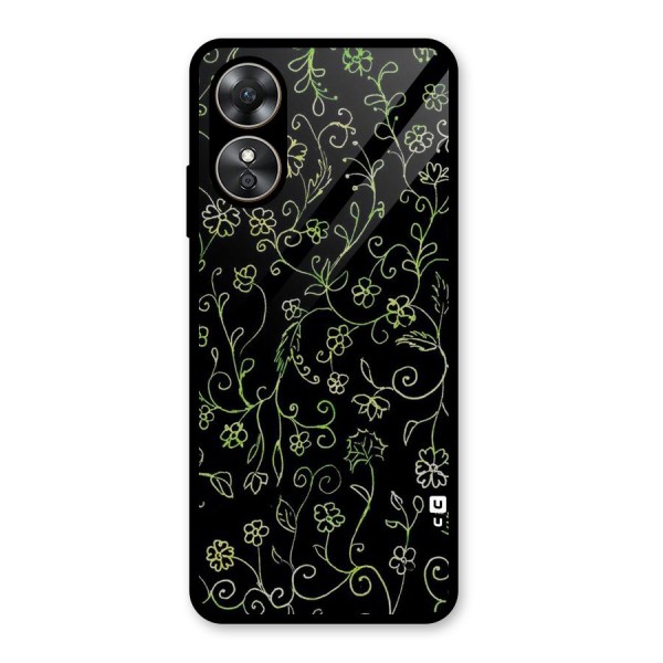 Green Leaves Glass Back Case for Oppo A17