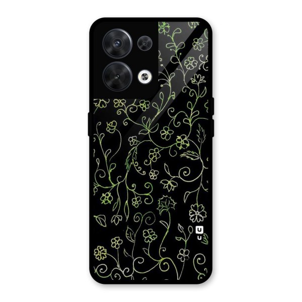 Green Leaves Glass Back Case for Oppo Reno8 5G