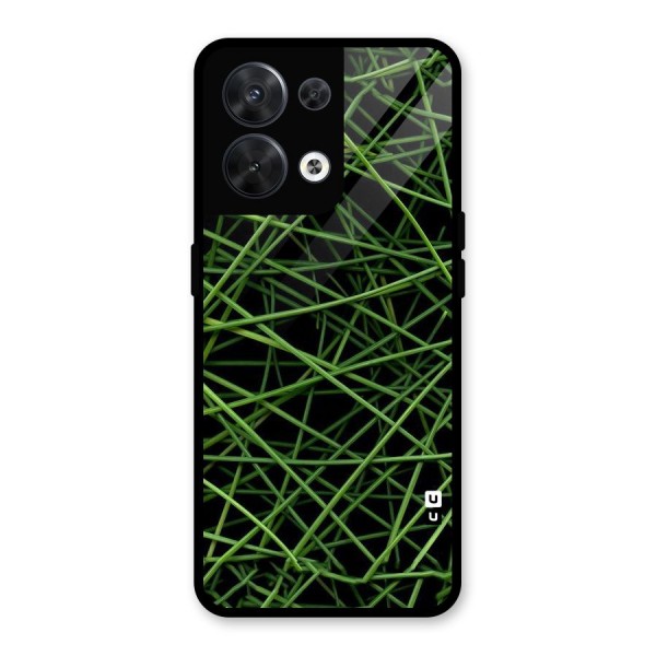 Green Lines Glass Back Case for Oppo Reno8 5G