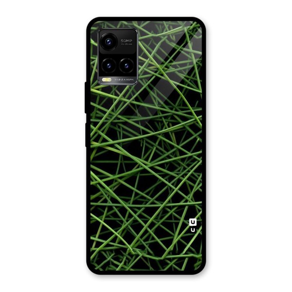 Green Lines Glass Back Case for Vivo Y21 2021