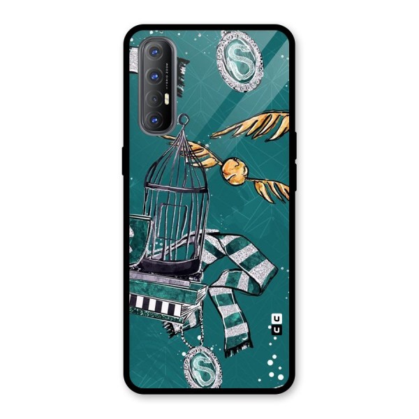 Green Scarf Glass Back Case for Oppo Reno3 Pro