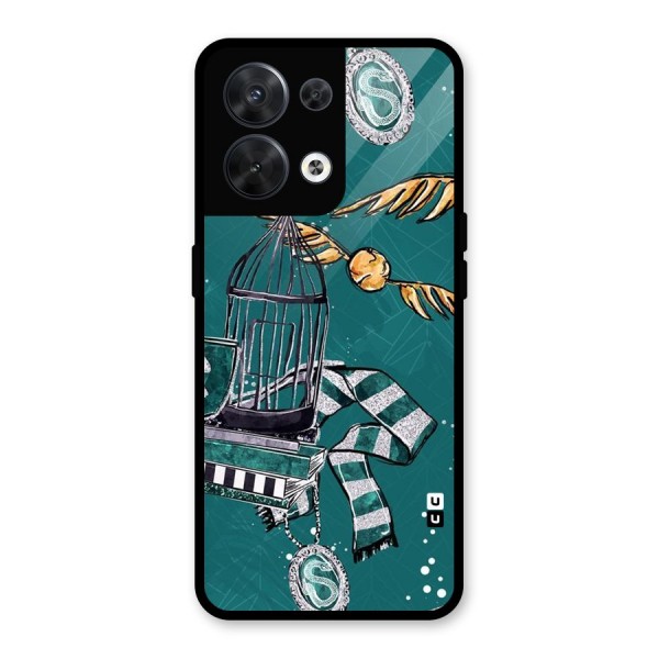 Green Scarf Glass Back Case for Oppo Reno8 5G