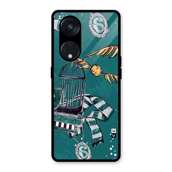 Green Scarf Glass Back Case for Reno8 T 5G