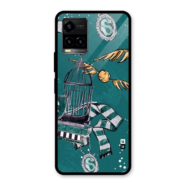 Green Scarf Glass Back Case for Vivo Y21 2021