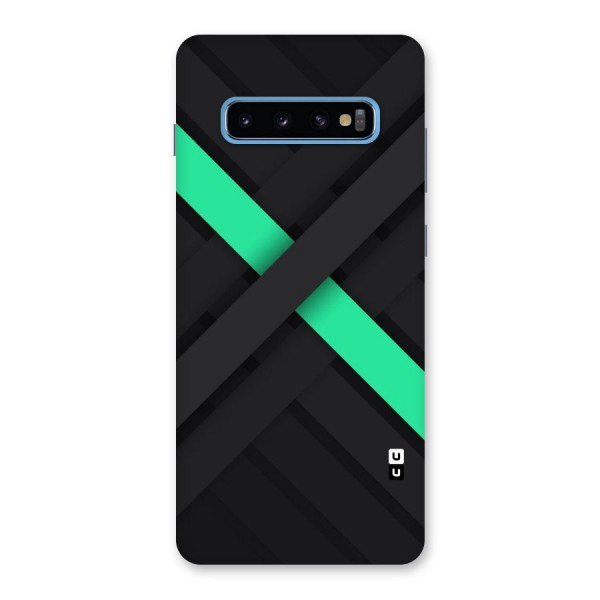 Green Stripe Diagonal Back Case for Galaxy S10 Plus