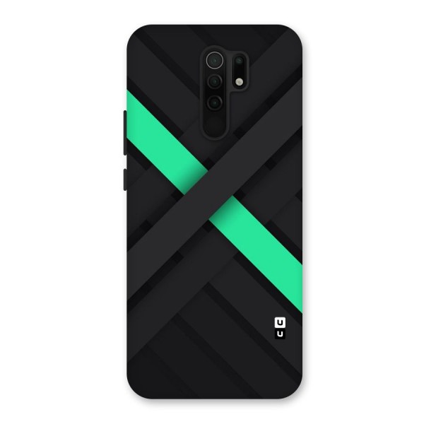 Green Stripe Diagonal Back Case for Redmi 9 Prime