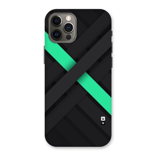 Green Stripe Diagonal Back Case for iPhone 12 Pro