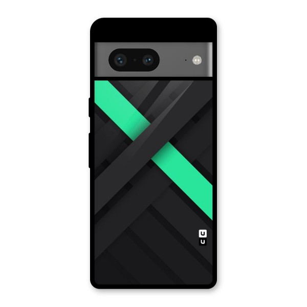 Green Stripe Diagonal Glass Back Case for Google Pixel 7