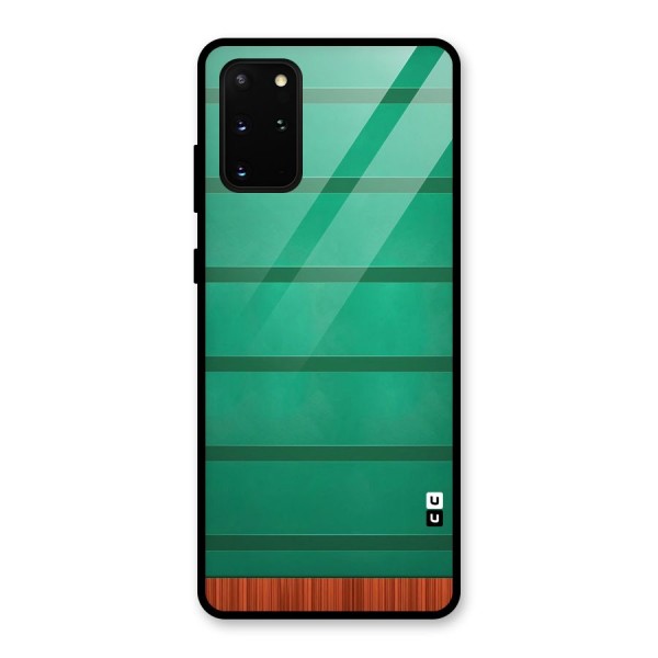 Green Wood Stripes Glass Back Case for Galaxy S20 Plus