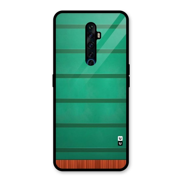 Green Wood Stripes Glass Back Case for Oppo Reno2 Z