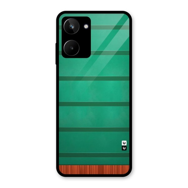 Green Wood Stripes Glass Back Case for Realme 10