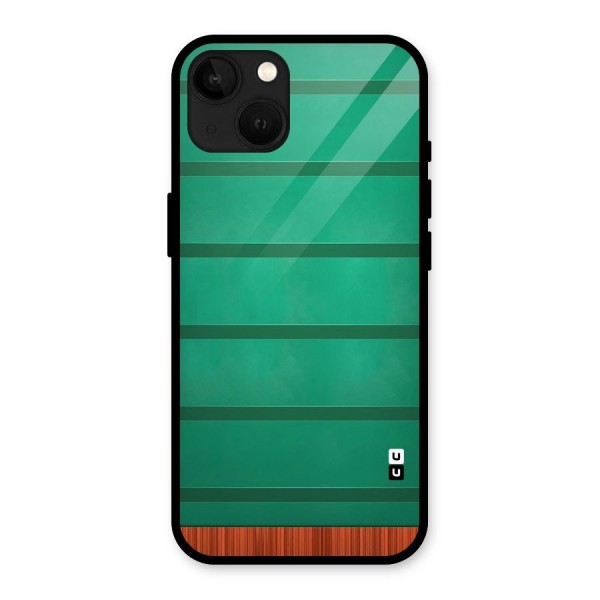 Green Wood Stripes Glass Back Case for iPhone 13