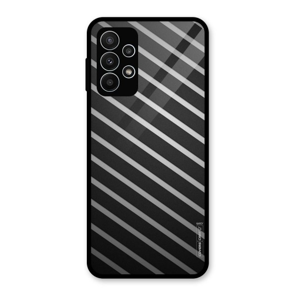 Grey And Black Stripes Glass Back Case for Galaxy A23